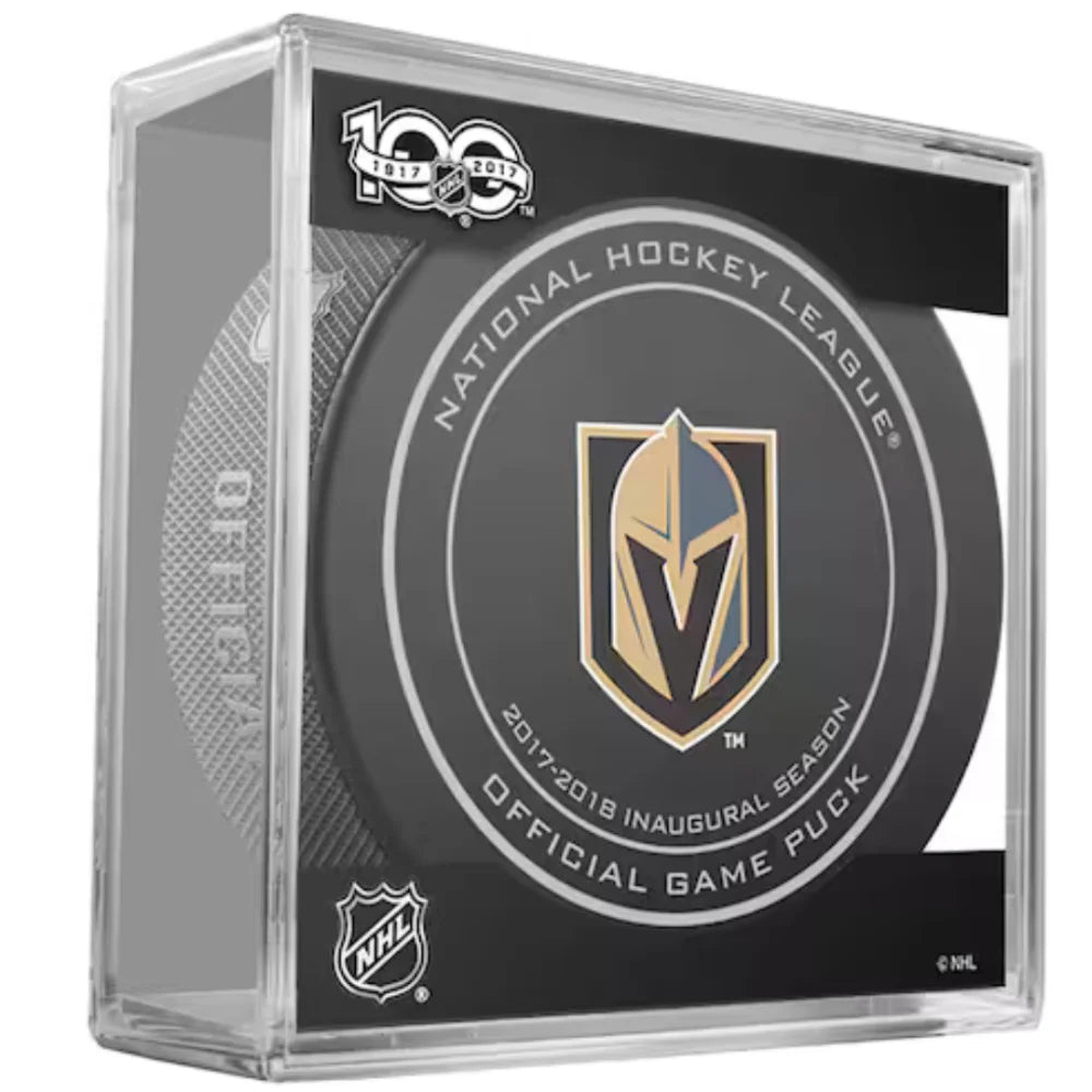 Marc Andre Fleury Signed Authentic 2017 Vegas Golden Knights Inaugural Season Puck - Limited Edition Collectible - Perfect for Hockey Memorabilia Collections and NHL Fan Displays