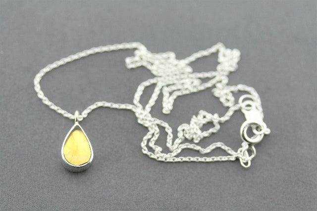 Natural Baltic Amber Teardrop Silver Pendant Necklace - Handcrafted Jewelry for Women, Gift for Her - Perfect for Everyday Wear & Special Occasions