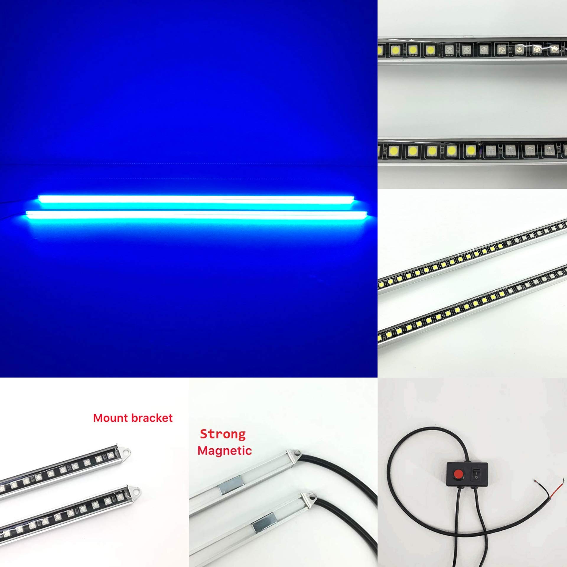 2 Pack Magnetic LED Light Bars - 18