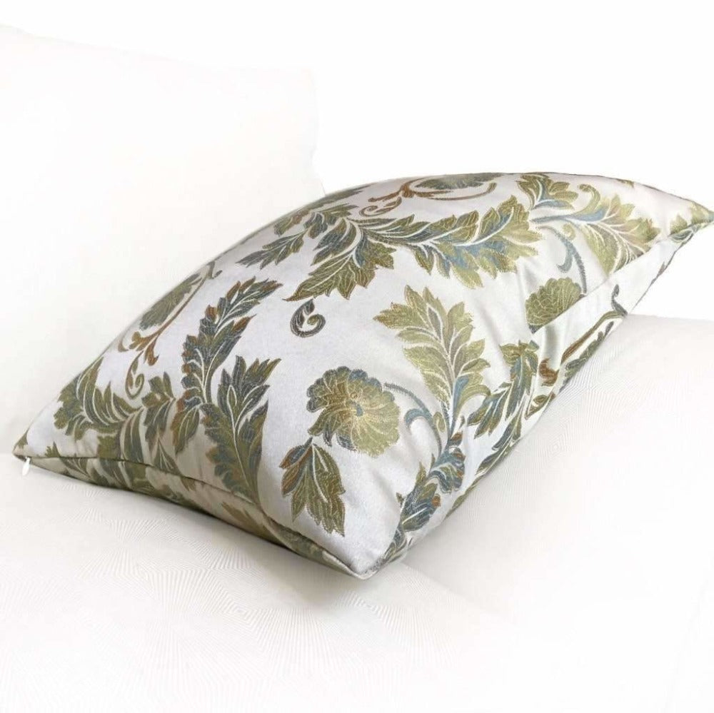 Discount Floral Botanical Pillow Covers - Cream, Gold, Green, Blue, Brown - Elegant Home Decor for Living Room, Bedroom & Sofa