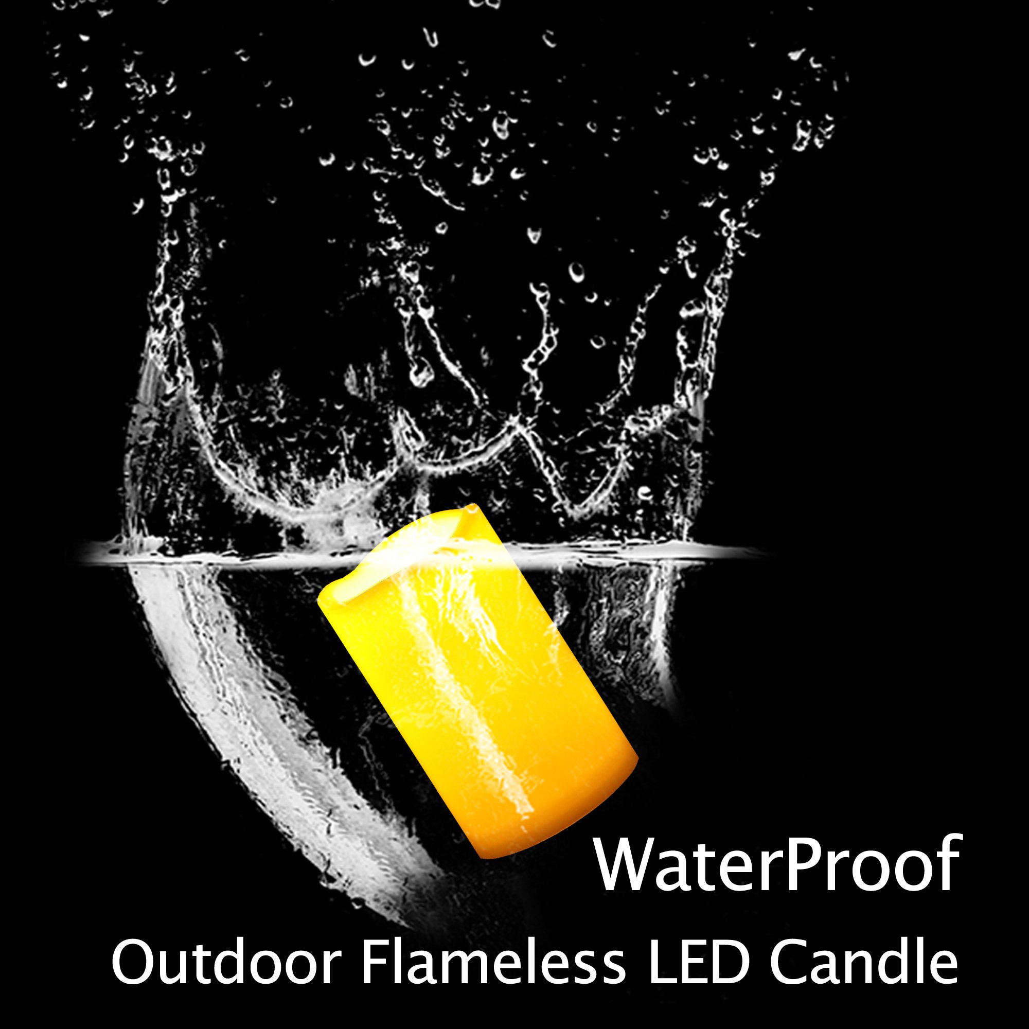 Waterproof Flameless LED Pillar Candles (Set of 3) - Battery Operated with Timer, Flickering Electric Decorative Lights for Outdoor Lanterns, Patio, Garden, Home Decor, Weddings & Parties - Perfect for Romantic Ambiance and Holiday Decorations