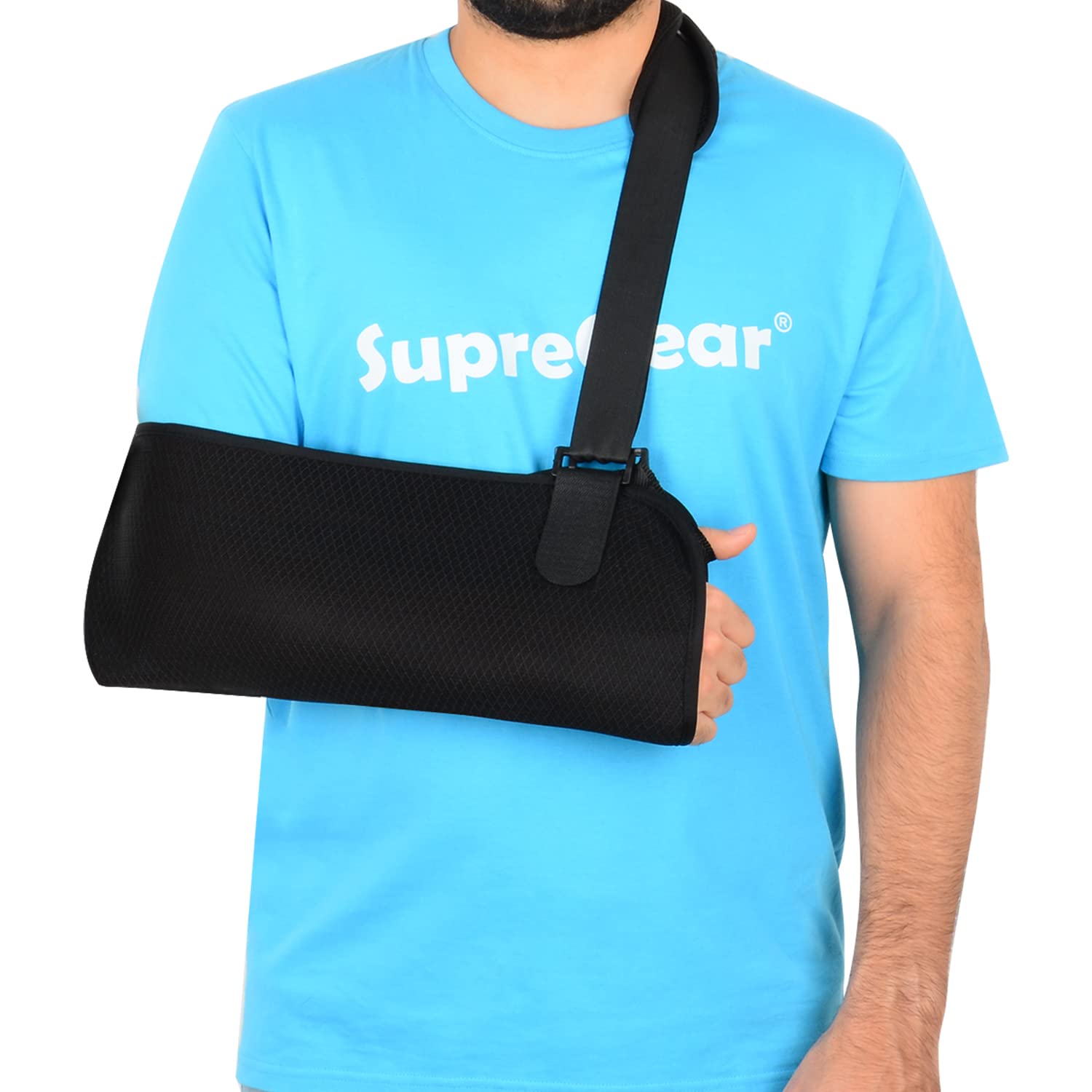 Supregear Kids Arm Sling - Adjustable Lightweight Mesh Shoulder Support Brace for Shoulder Injuries, Broken & Fractured Bones - Left/Right Arm Fits XS - Perfect for Sports Injuries, Post-Surgery Recovery & Daily Comfort