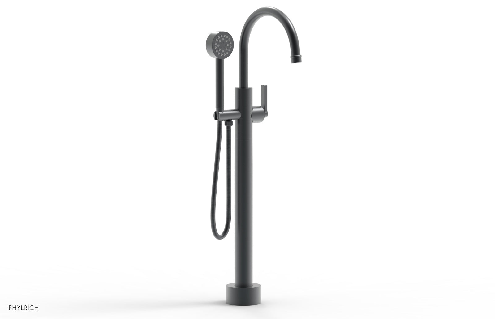 HEX MODERN Low Floor Mount Tub Filler with Lever Handle & Hand Shower - Model 501 47 03 - Perfect for Modern Bathroom Renovations and Spa-Like Showers