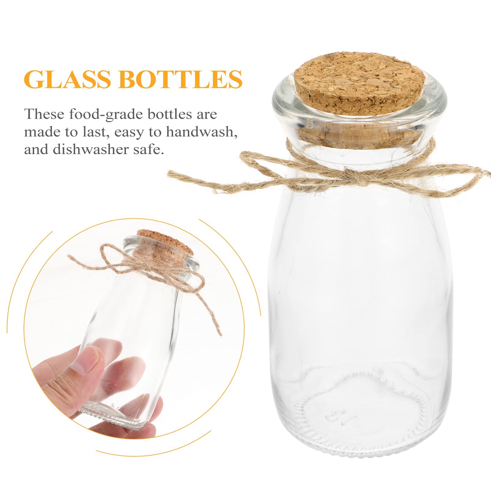6-Piece Glass Pudding Cups with Lids - Small Yogurt Jars, Jam Containers & Portable Drink Bottles for Baby Food, Desserts, and Party Favors - Perfect for Home, Office, and Picnic Use