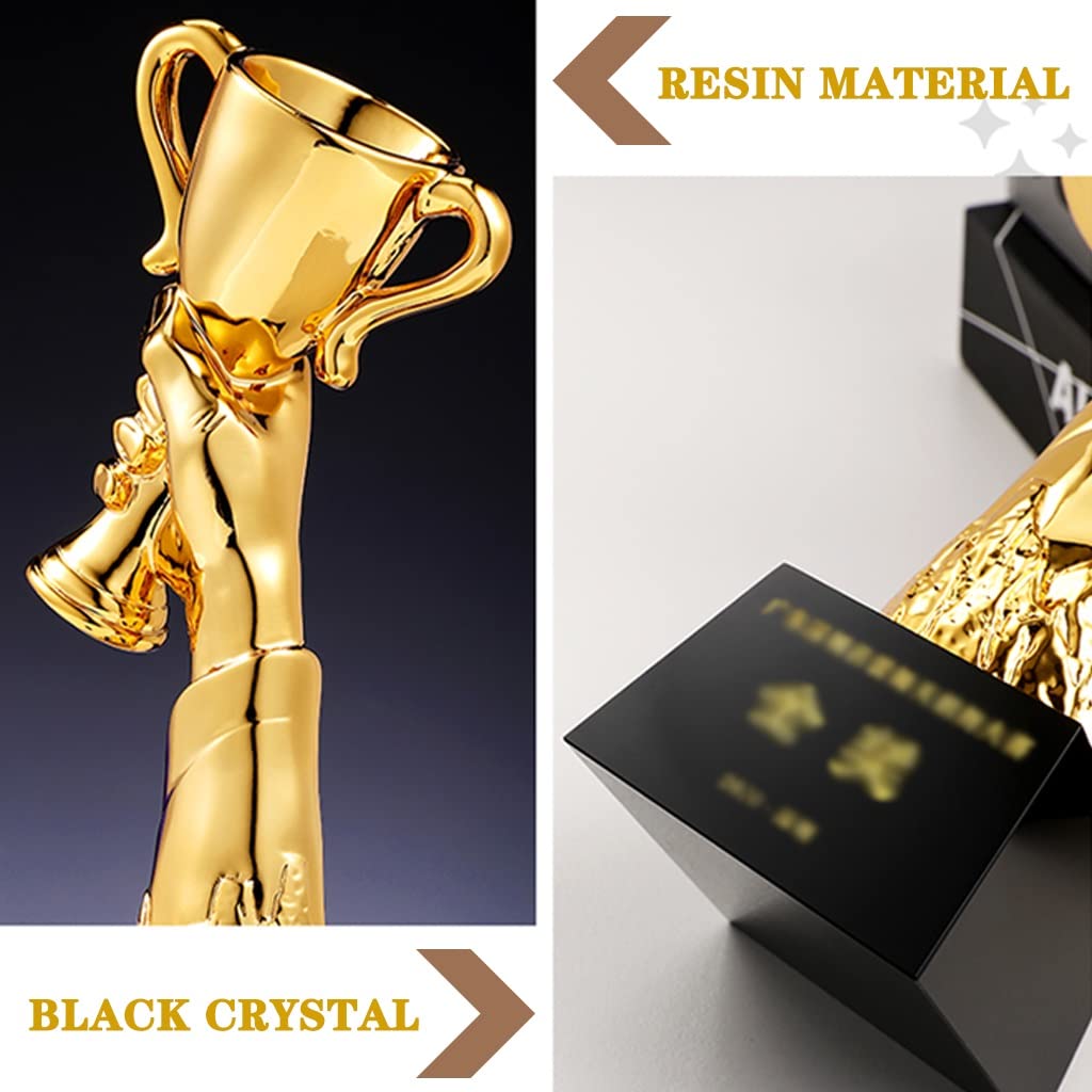 Bulk Custom Engraved 3D Trophy Cups - Creative Resin Glory Awards, Gold Plated Sales Prize Trophies for Recognition & Gifting | Perfect for Corporate Awards, Sports Competitions & Academic Achievements