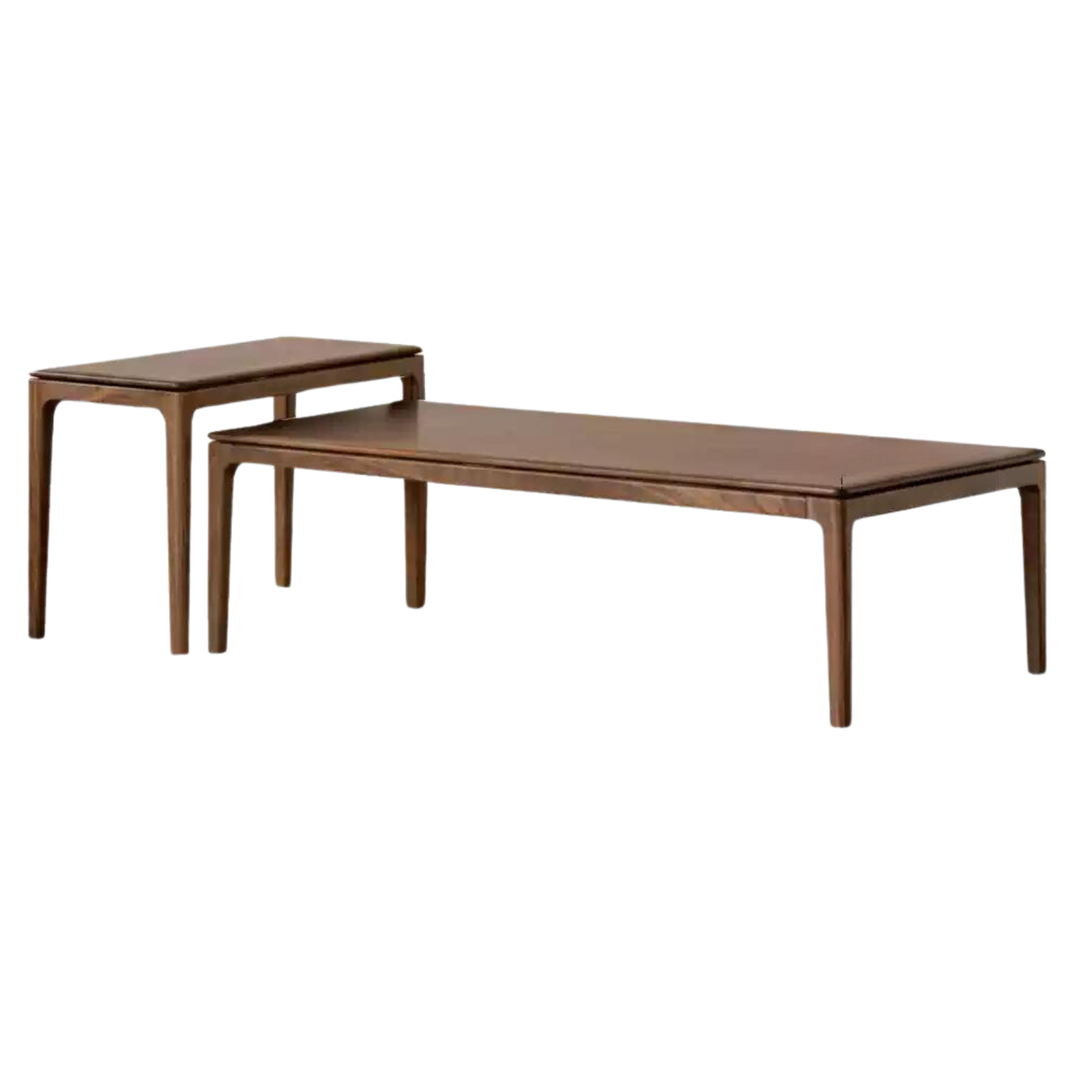 55.1x27.5x16.5 inch / 140x70x42cm + 33.4x14.5x20.4 inch / 85x37x52cm / Rich Dark Walnut color / black walnut coffee table + side table