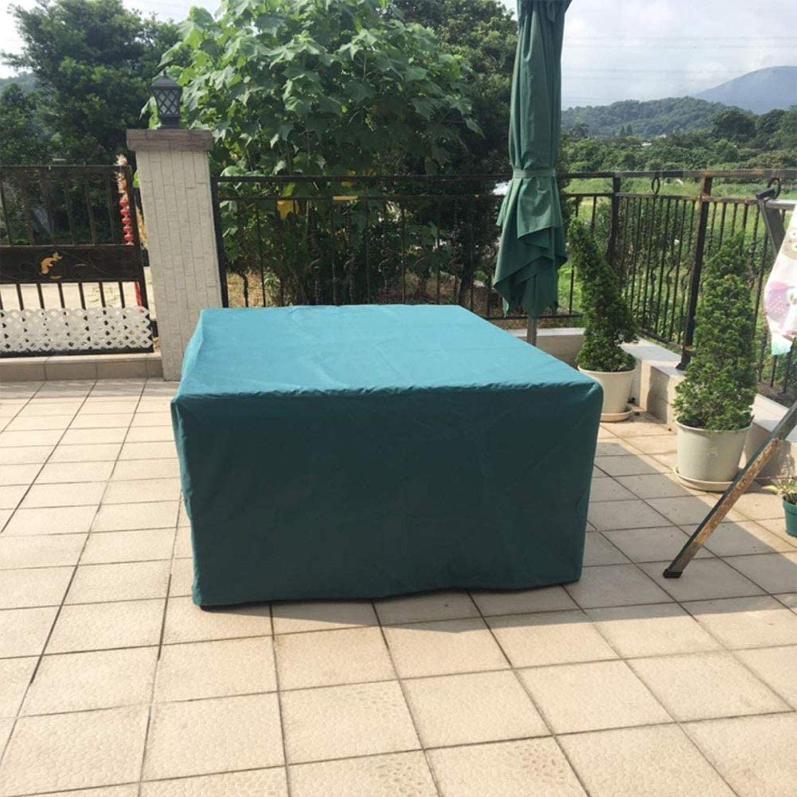 135×135×75cm Waterproof Patio Furniture Cover - Outdoor Dustproof Garden Table and Chairs Protection - Heavy Duty Weatherproof Cover for Patio Sets, Green - Perfect for Backyard, Deck, and Outdoor Dining Areas