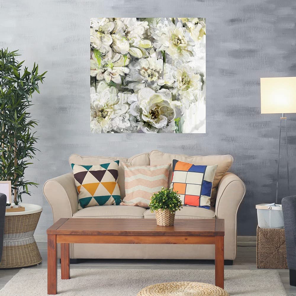 Greenhouse Blooms Fine Art Canvas - 37x37 Inch Wall Decor for Living Room, Bedroom, Office | Ready to Hang Floral Painting by Artist Studio Arts | Perfect for Home, Kitchen, Bathroom & Dining Room Decor