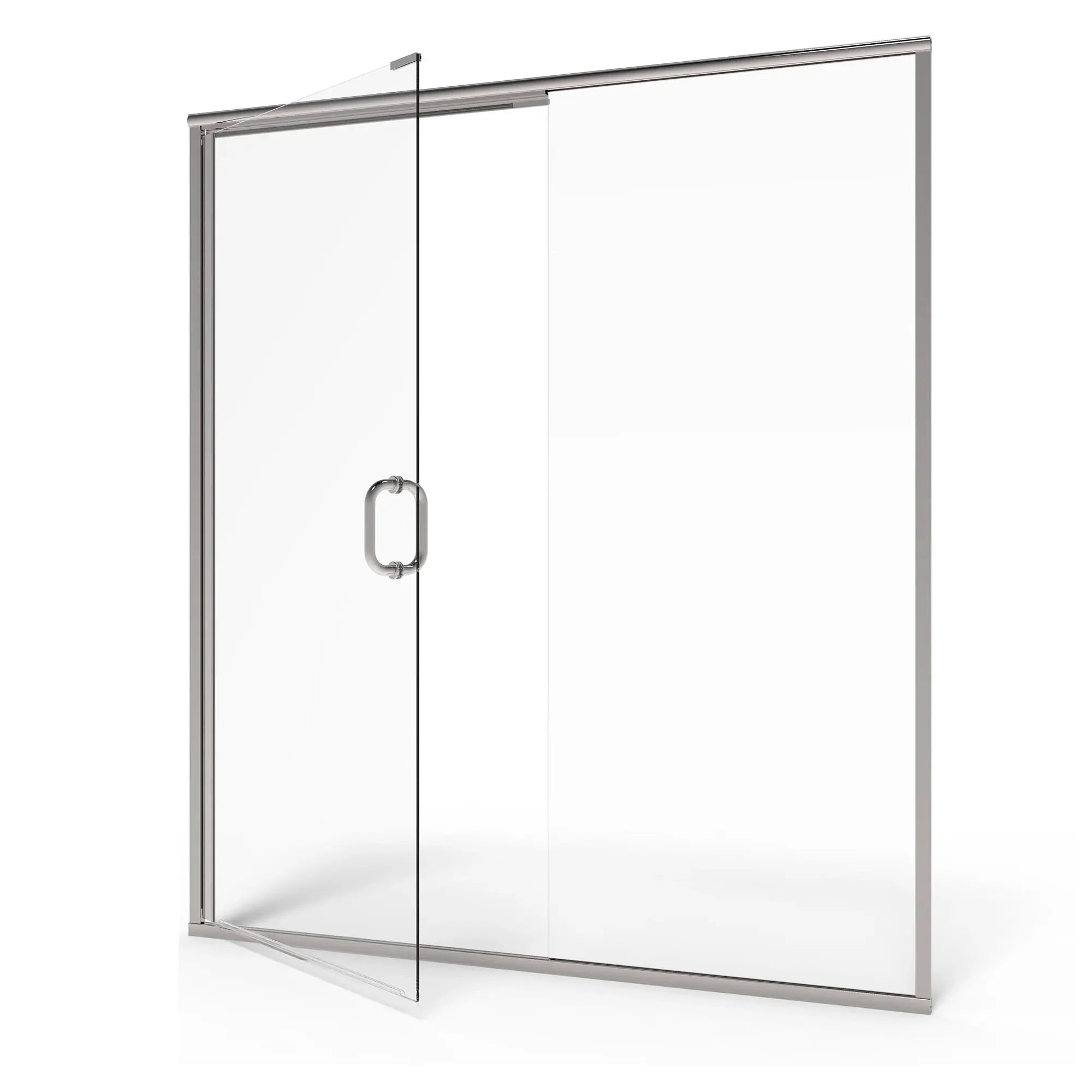 60 x 76 Inch Semi-Frameless Glass Shower Door with Panel - Modern Bathroom Upgrade for Walk-In Showers & Bathtub Enclosures