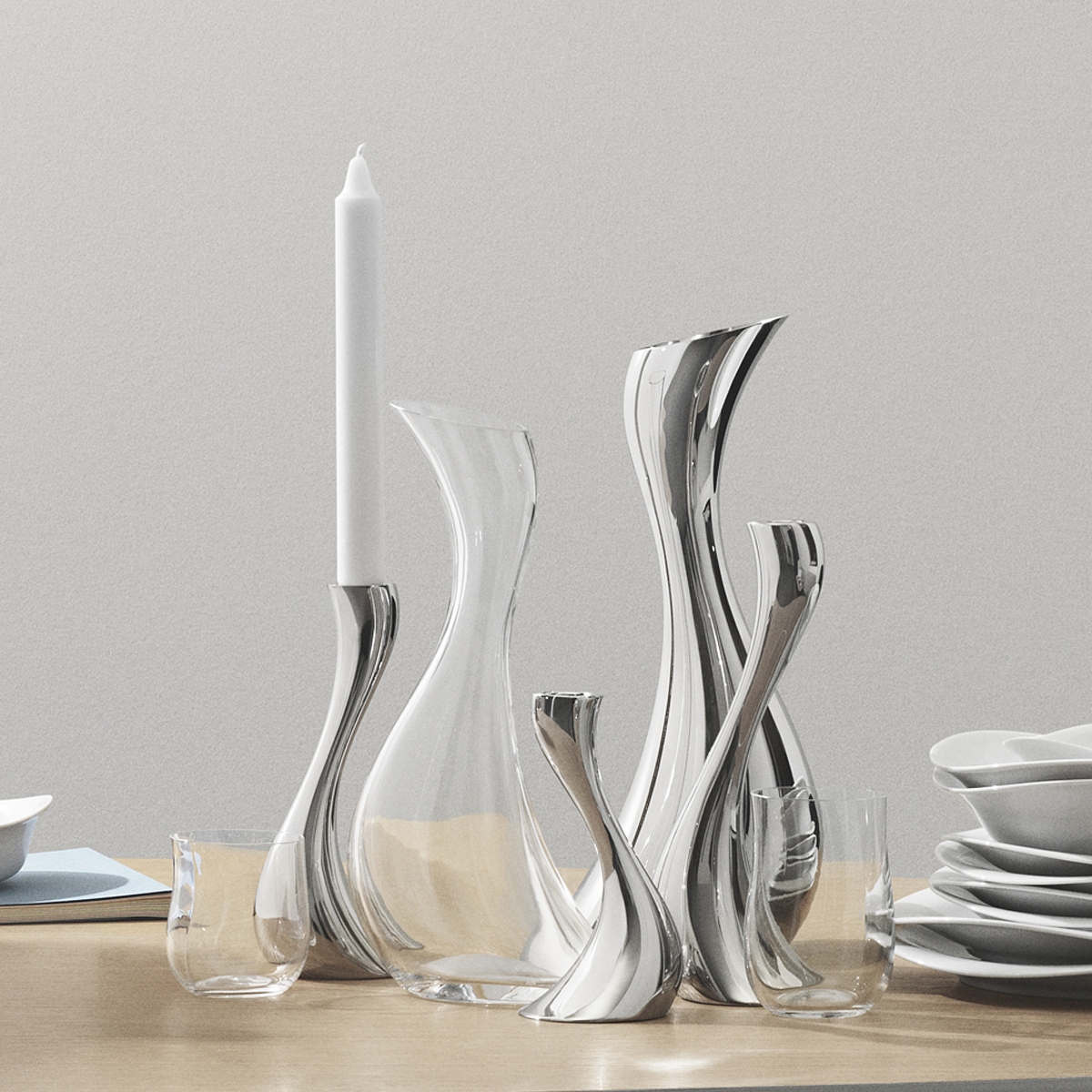 Georg Jensen Cobra Glass Carafe - Elegant Water Pitcher for Wine, Juice & Iced Tea - Perfect for Dining, Entertaining & Home Decor