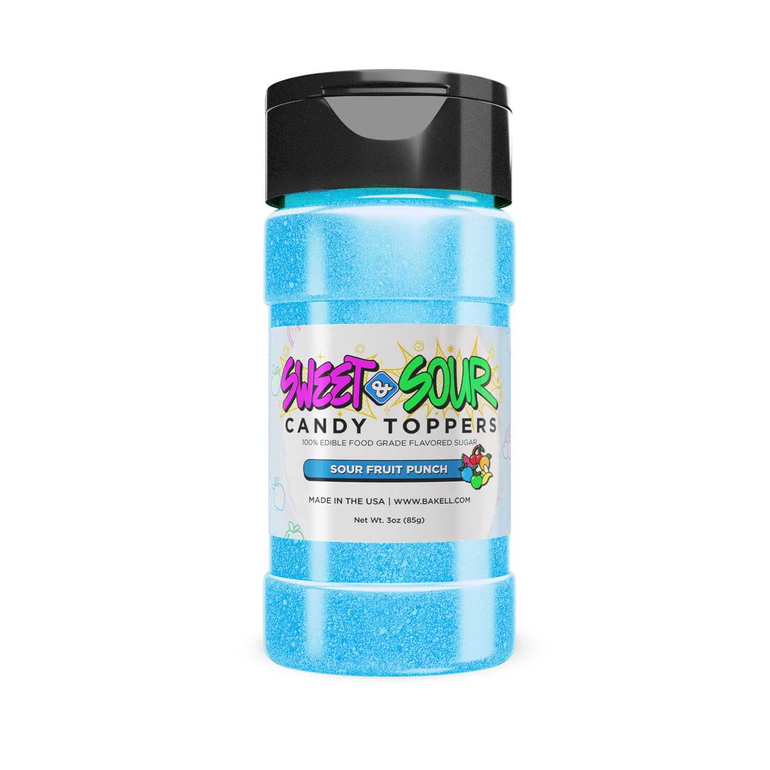 Sour Fruit Punch Candy Powder - Sweet & Sour Topping for Fruits, Desserts & Drinks (85g Shaker Jar) | Perfect for Baking, Cocktails & Party Snacks