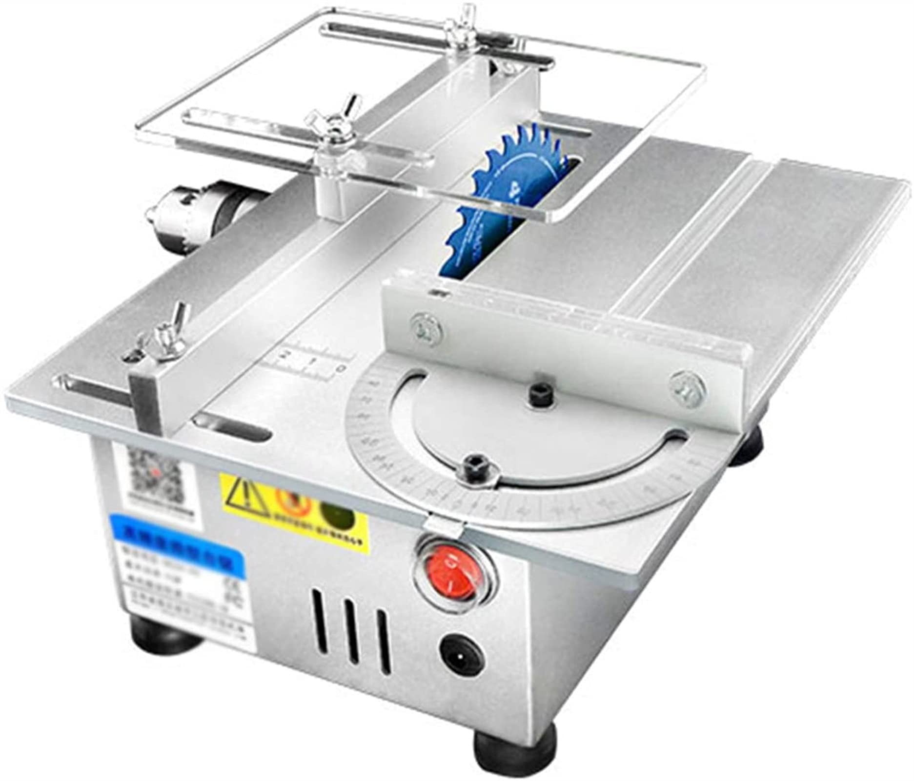Mini Table Saw - 7-Speed Electric Cutting Saw with 29mm Depth, Lightweight Aluminum Alloy for Wood, Acrylic & ABS - Perfect for DIY Projects, Woodworking & Crafting (Silver)