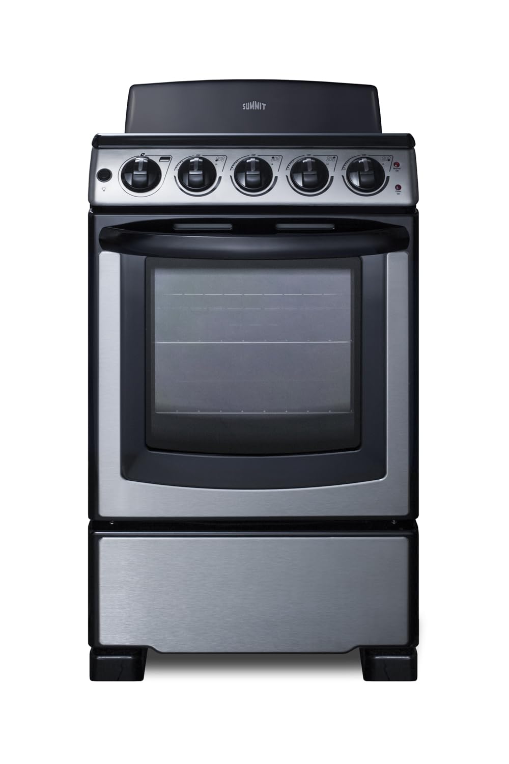 Summit Appliance PROEL20SS 20-Inch Stainless Steel Electric Range - 4 Coil Burners, Porcelain Oven Interior & Chrome Drip Pans - Perfect for Small Kitchens, Apartments & RVs