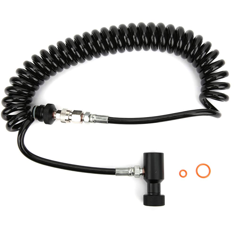 Premium Coiled Air Hose with Aluminum Fittings - Compact & Durable Compressor Hose for Scuba Diving, Paint Spraying & Pneumatic Tools | Lightweight Coil Design for Easy Storage & Portability