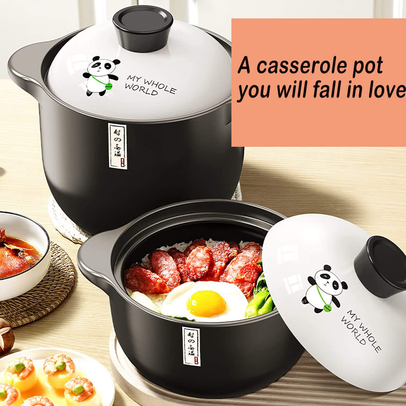 **4.5L Clay Cooking Pot - Ceramic Stockpot, Stew Pot & Casserole for Pasta, Milk & Sauce | Traditional Chinese Earthenware Cookware for Slow Cooking, Soups & Braising**
