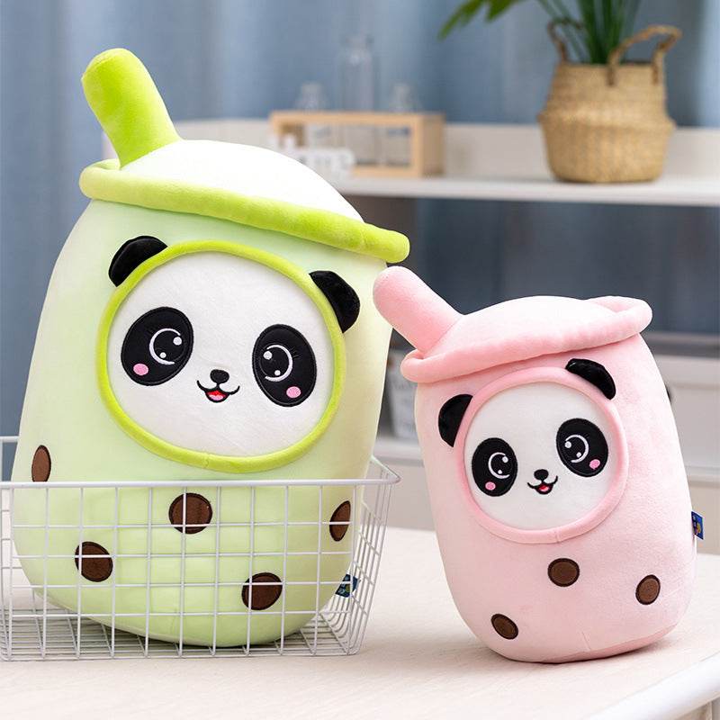 Cute Kawaii Panda in Boba Tea Plush Toy - Adorable Bubble Tea Stuffed Animal for Kids Room Decor, Birthday Gifts & Anime Lovers Collection
