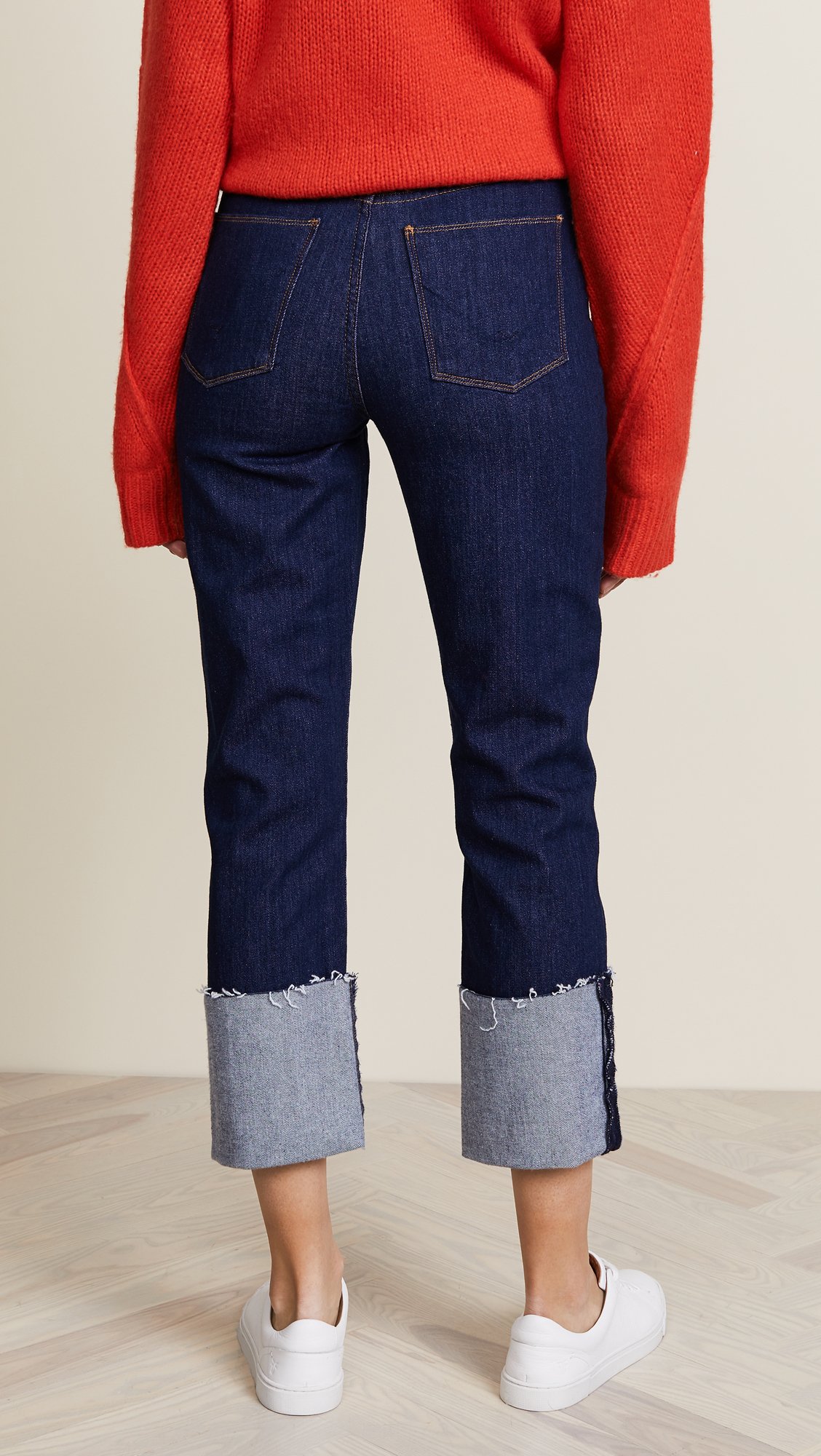 HUDSON Women's High Rise Zoeey Straight Cuffed Crop Jeans - Revive Wash, Size 24 | Comfortable & Stylish for Casual Wear, Office Outfits & Weekend Looks