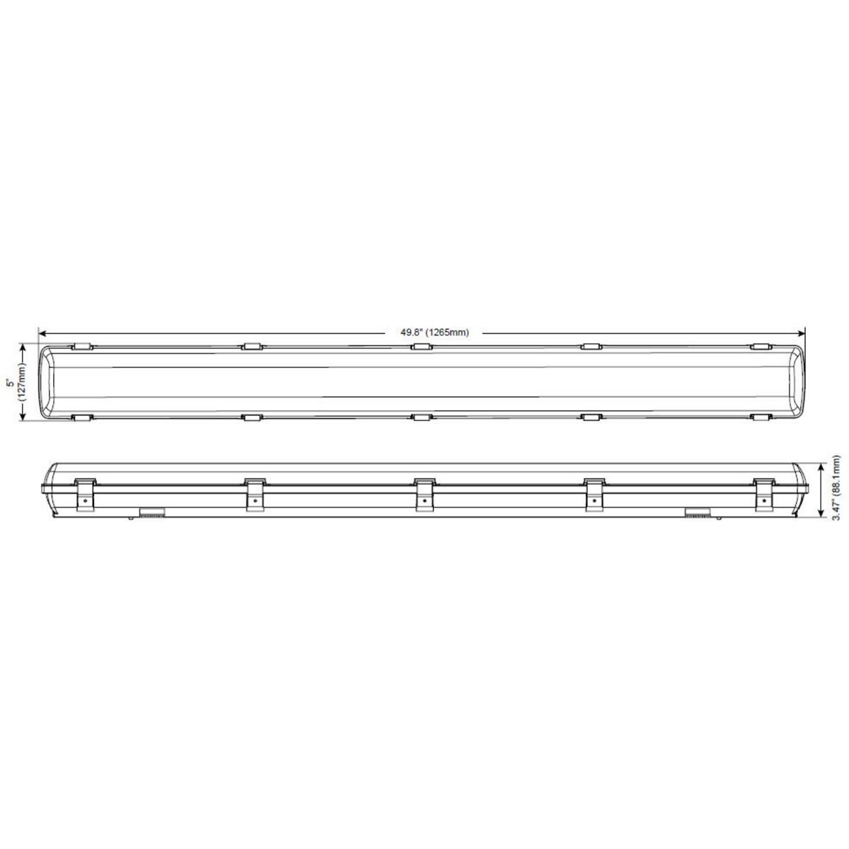 4ft Vapor Tight LED Light Fixture - 35W, 4590 Lumens, 5000K Daylight White, 120-277V - Waterproof & Dustproof for Garages, Warehouses, and Industrial Areas