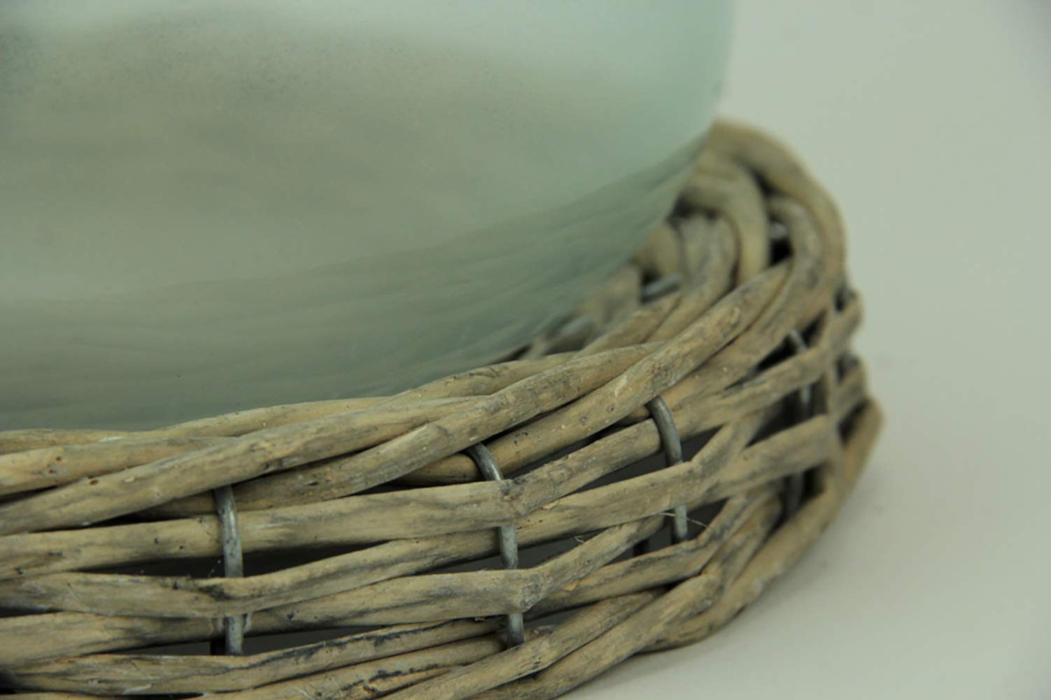 8 Inch Glass Terrarium Vase with Wicker Base - Perfect for Succulents, Air Plants & Home Decor | Ideal for Centerpieces, Wedding Decor & Indoor Plant Displays