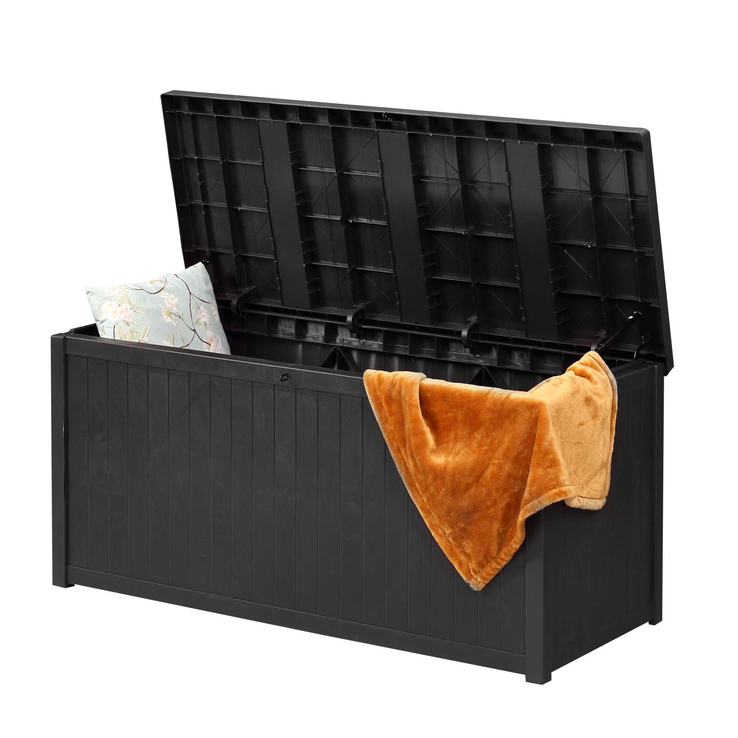 120 Gallon Deck Box - Heavy Duty Outdoor Storage Container for Patio Furniture, Cushions, Garden Tools & Pool Toys | Weatherproof Organization Solution for Backyard, Poolside & Garden Use (B005)