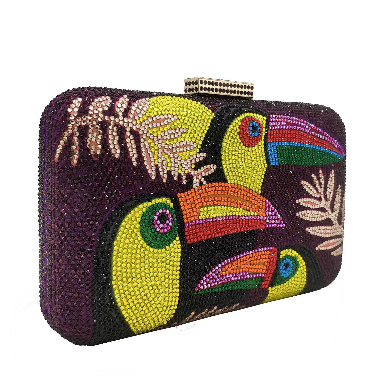 FGG Toucan Bird Crystal Clutch Purse for Women - Elegant Rhinestone Evening Bag & Party Clutch - Mini Handbag for Weddings, Galas & Special Occasions