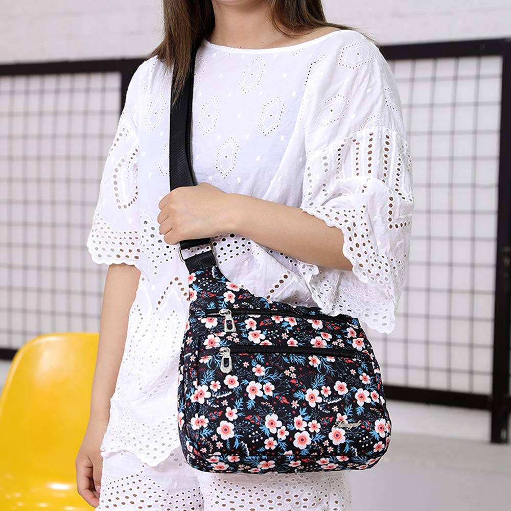 STUOYE Women's Nylon Crossbody Bag with Multiple Pockets - Lightweight Travel Shoulder Purse for Daily Use, Shopping & Outdoor Activities