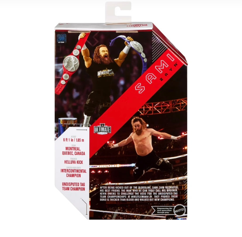 WWE Ultimate Edition Sami Zayn Action Figure - Collectible Wrestling Toy for Fans, Kids & Adults - Perfect for Display, Play & Gifts