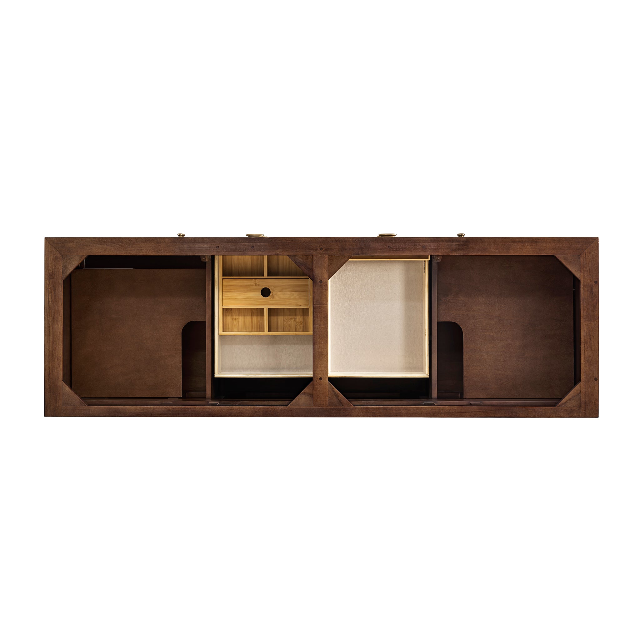 Amberly 72 Inch Double Sink Bathroom Vanity - Mid Century Modern Walnut Finish for Master Bathroom or Guest Bath Remodel