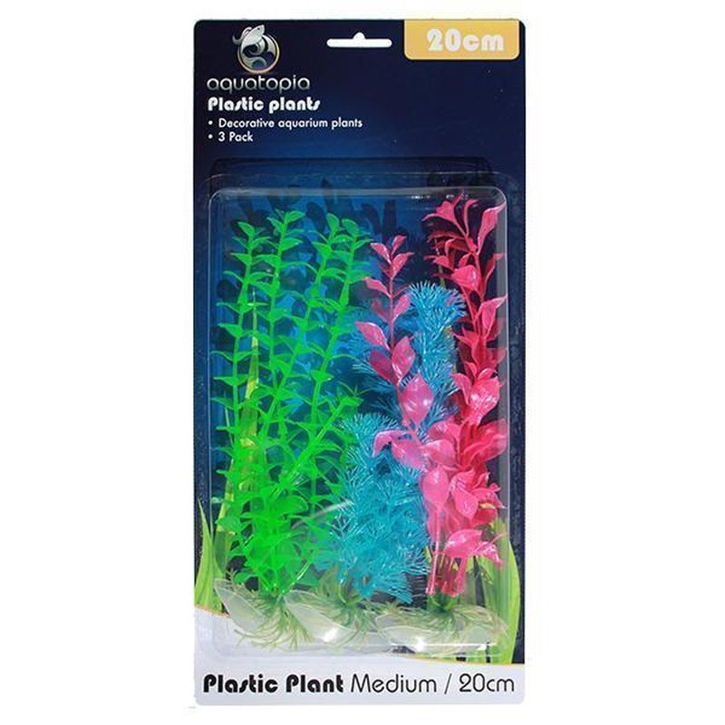 Aquatopia Neon Plastic Plants 20cm - Vibrant Artificial Aquatic Decor for Fish Tanks, Aquariums & Home Decor | Perfect for Betta Fish, Goldfish & Tropical Fish Tanks