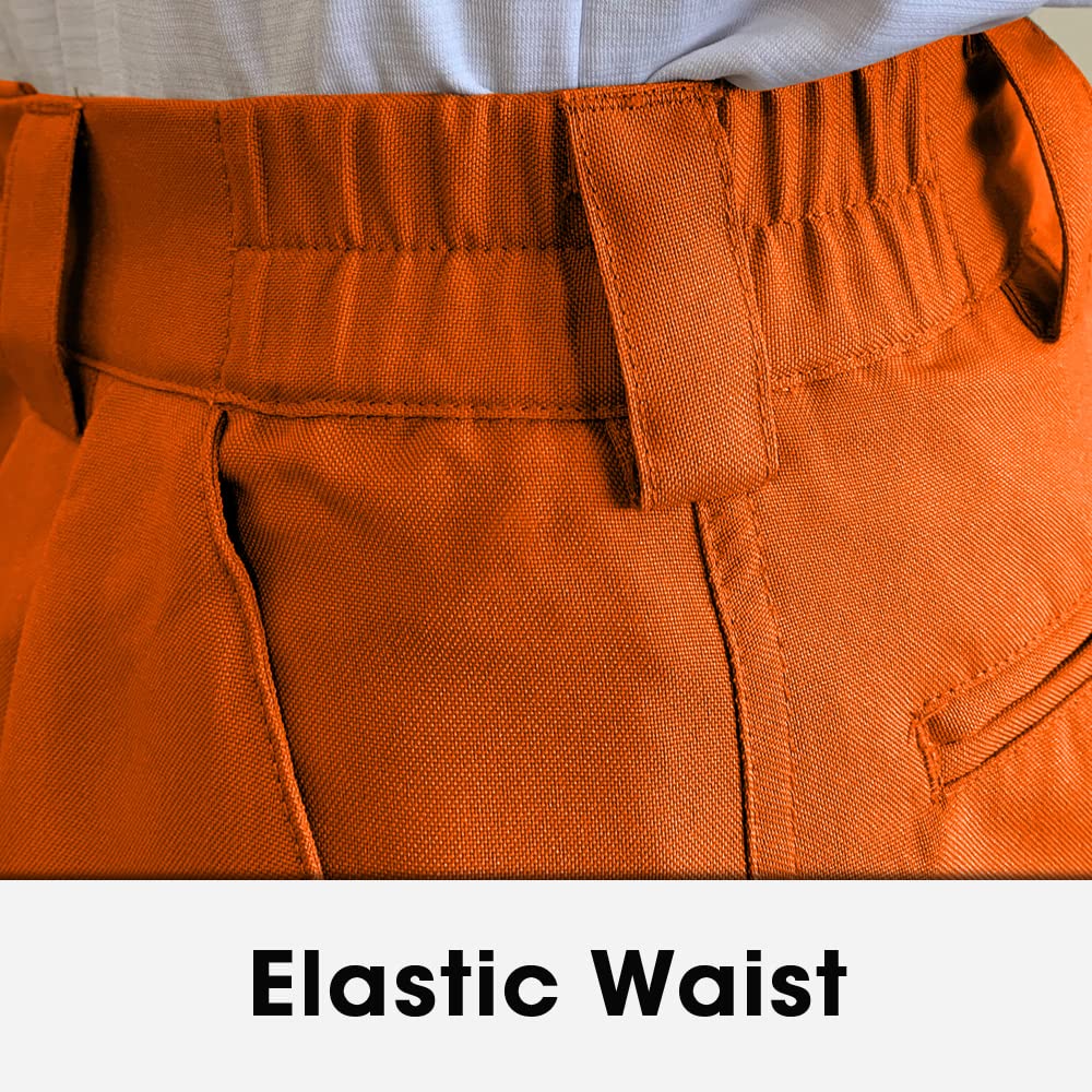 Premium Orange Microfiber Plus Fours for Men - Comfortable Golf & Casual Wear Pants