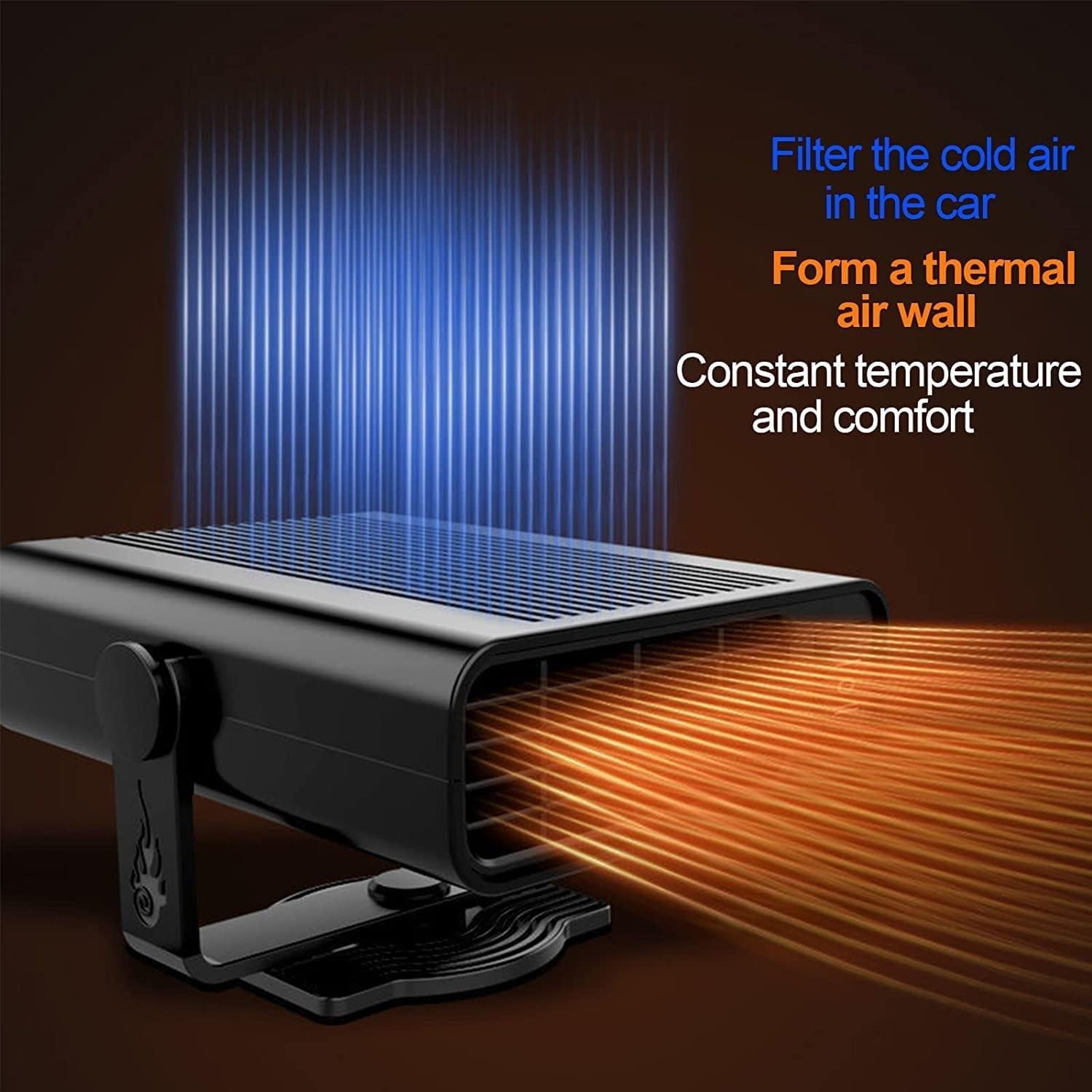 12V Car Heater with Fast Heating & 2-in-1 Defrost Defogger, Cigarette Lighter Plug-in Vehicle Heater for Winter Warmth and Clear Visibility