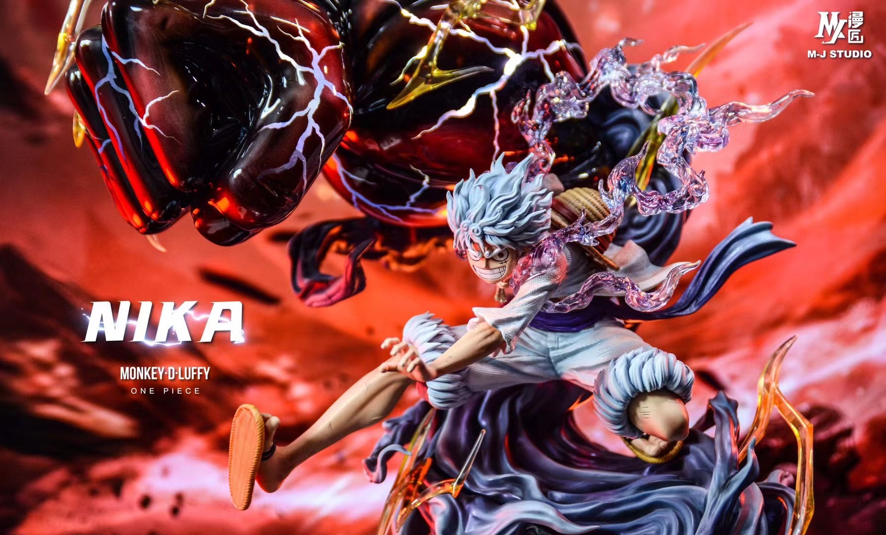 MJ Studio Nika Luffy Anime Figure - One Piece Gear 5 Action Figure Collectible for Anime Fans, Home Decor & Gift for Collectors