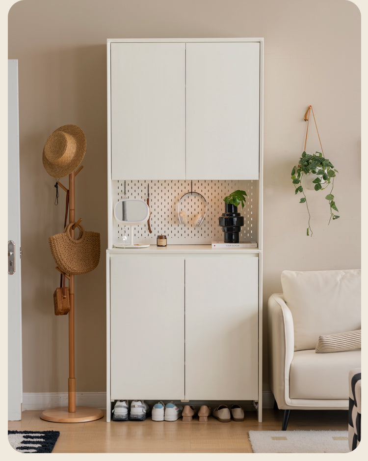 Premium New Zealand Pine Solid Wood Entryway Shoe Cabinet - Stylish Storage for Shoes, Hats & Accessories - Perfect for Hallway, Foyer & Mudroom Organization