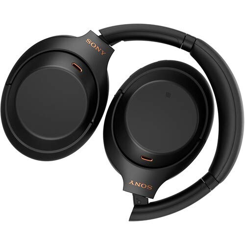 Sony WH-1000XM4 Wireless Noise Cancelling Over-Ear Headphones with Hi-Res Audio - Black (WH1000XM4/B) Bundle Includes Wall Charger & USB-C Cable - Perfect for Travel, Work & Music Lovers
