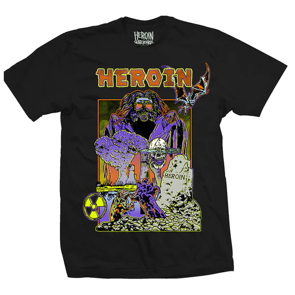 Heroin Hellscape Graphic T-Shirt - Black Cotton Tee for Men & Women | Streetwear, Punk Fashion, Concert Outfits