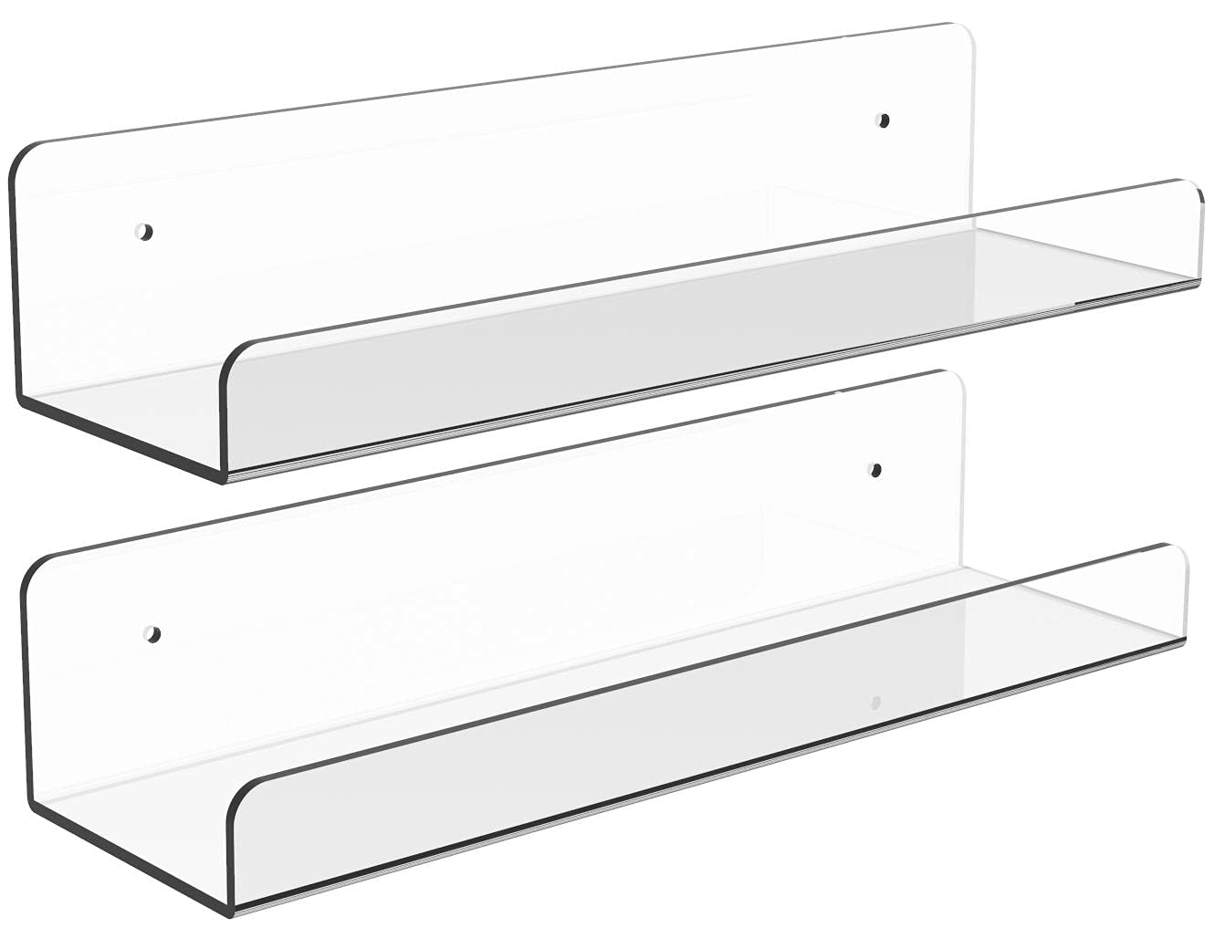 KLGO 2 Pack Clear Acrylic Floating Wall Shelf - 15