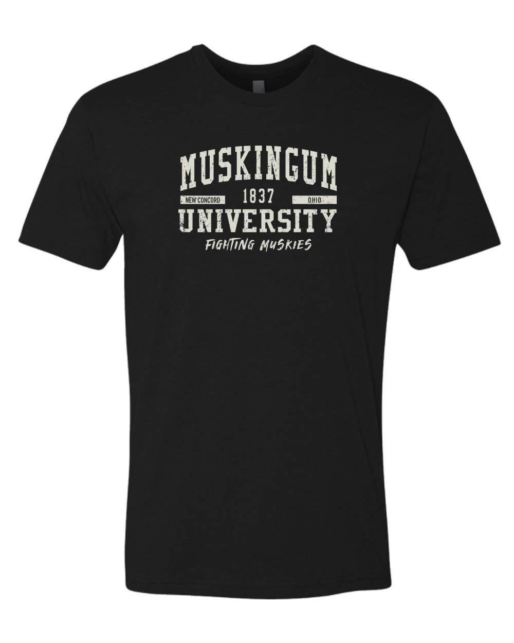 CreateMyTee | Muskingum University Fighting Muskies Exclusive Soft Cotton T-Shirt | College Apparel, School Spirit, Alumni Gifts, Game Day Outfits