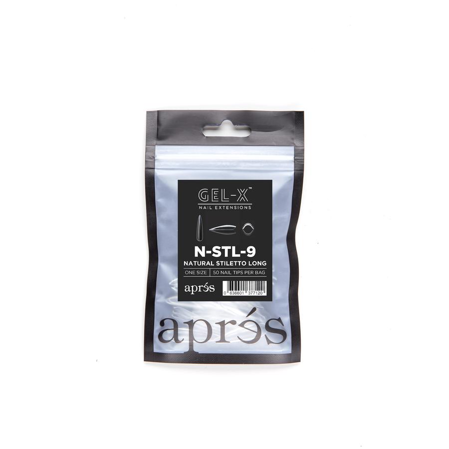 Apres Gel X Natural Stiletto Long Refill Tips - Size #000 & #9 - Perfect for Salon Nail Extensions & DIY Manicures at Home