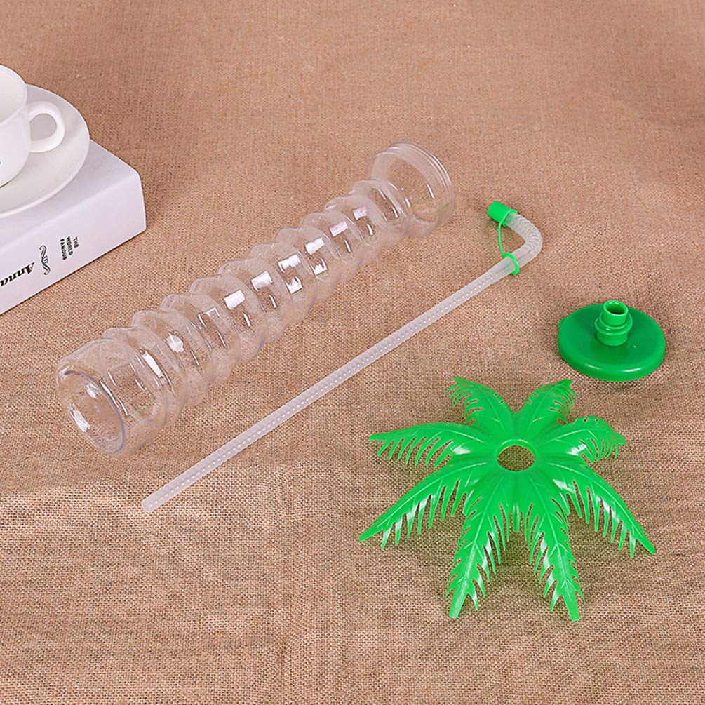 PRETYZOOM 5-Pack Shaped Coconut Drinking Cups with Straws - Reusable Hawaiian Party Cups for Tropical Themed Events, Beach Parties, and Summer Cocktails