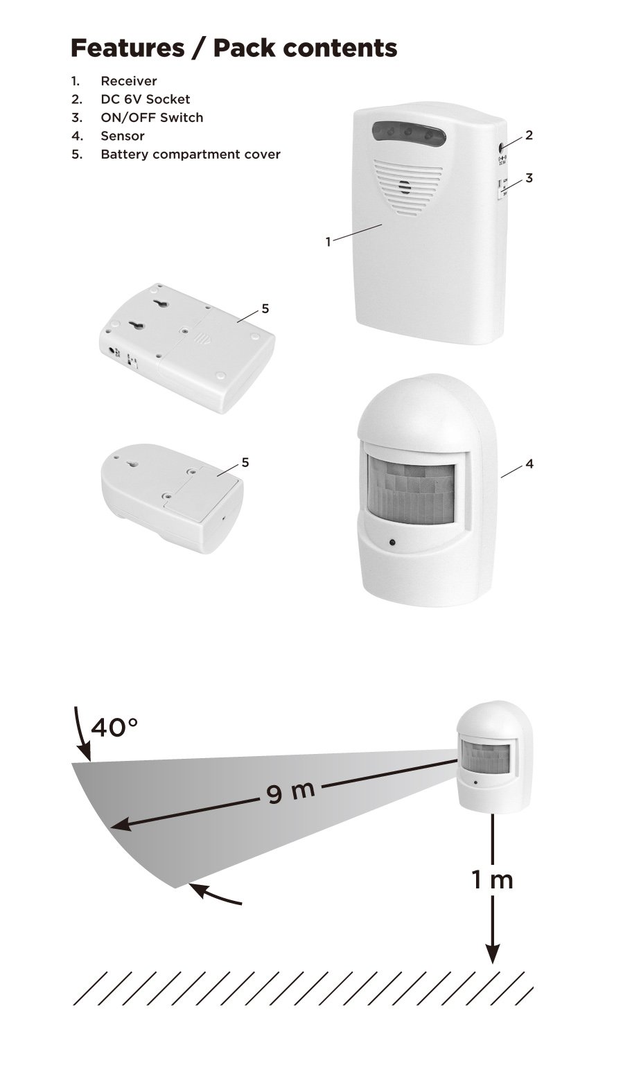 Wireless Driveway Alarm System - Motion Sensor & Long Range Alert for Home Security - Perfect for Driveways, Garages, and Property Protection