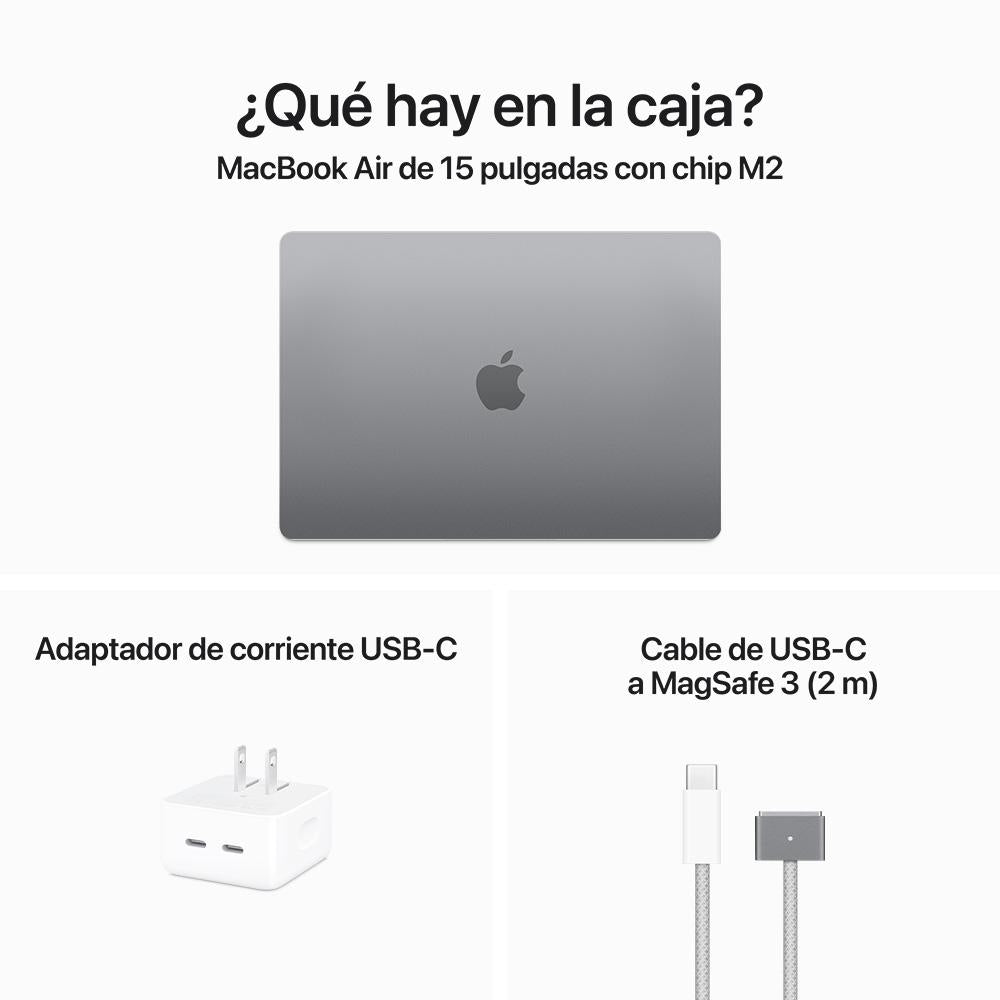 Apple MacBook Air 15-inch Laptop with M2 Chip - 8-Core CPU, 10-Core GPU, 256GB SSD - Space Gray | Perfect for Work, Study & Creative Projects
