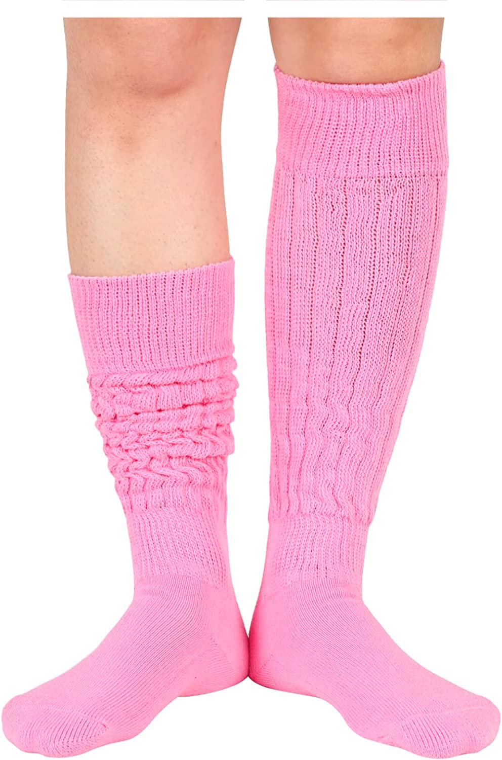 Zmart Women's Slouch Socks - Cozy Scrunch Socks 80s Retro Style, Warm & Soft Knit Socks for Women (White, Black, Orange, Cream) - Perfect for Casual Wear, Lounge, 80s Costume & Vintage Fashion Outfits