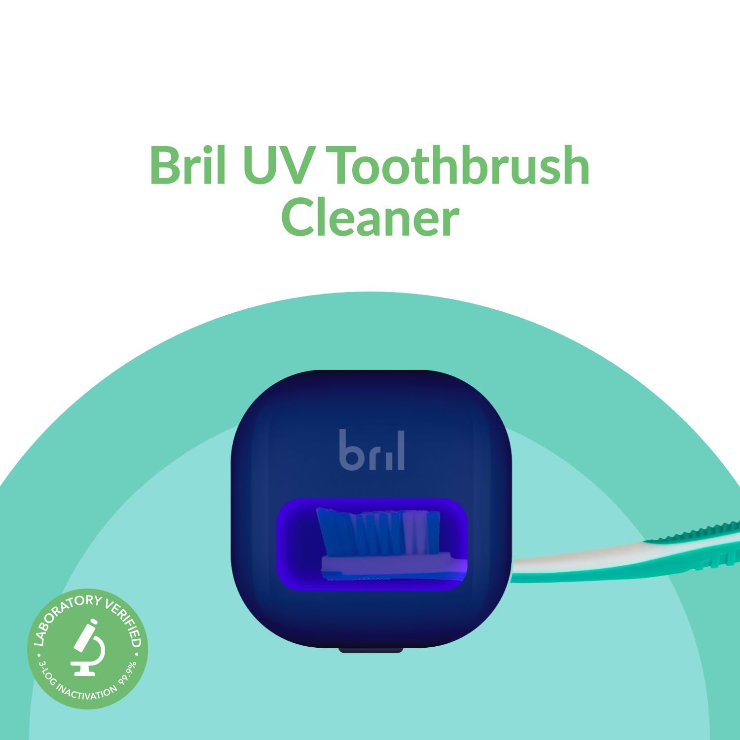 Bril UV-C Toothbrush Cleaner & Sanitizer with Magnetic Holder, Travel Case & Portable Cover - Fits Any Size Toothbrush - Navy, Black, White (5 Pack) - Perfect for Home, Travel & Daily Hygiene