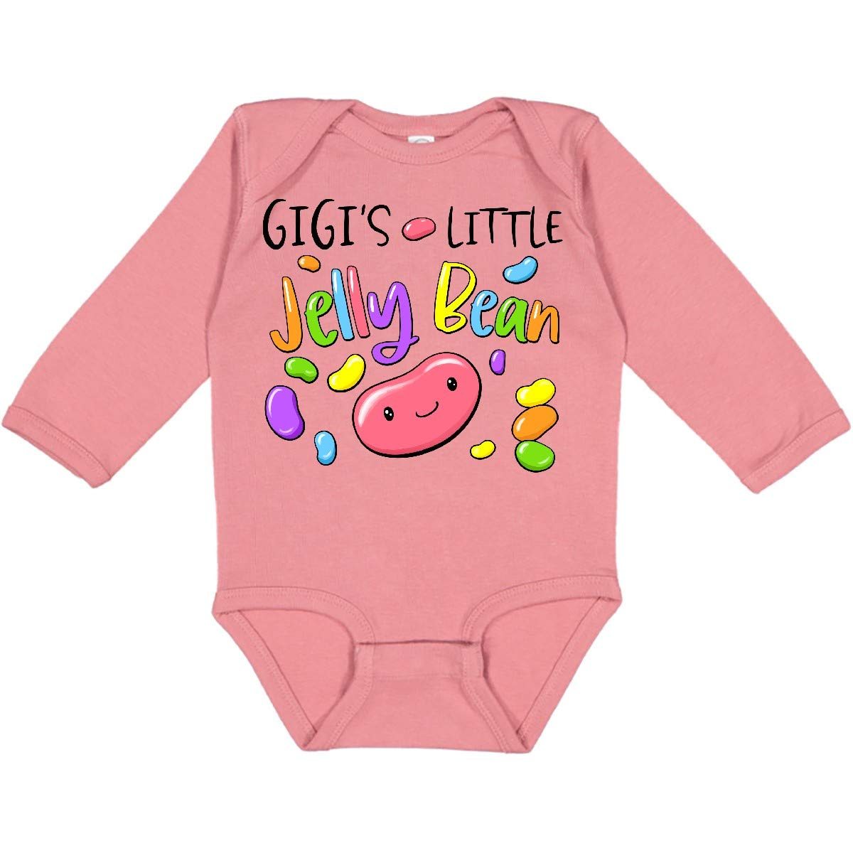 Inktastic Gigi's Little Jellybean Cute Easter Candy Baby Bodysuit - Adorable Long Sleeve Creeper for Newborns & Infants - Perfect for Easter Photos, Holiday Gifts & Family Celebrations