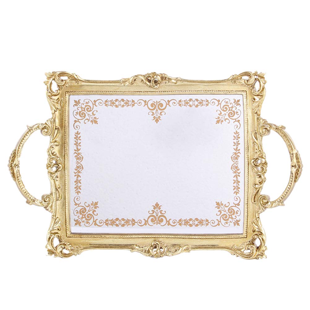Angoily Resin Cake Decorating Stand Tray - 1PC Mirror Surface Serving Tray for Baking, Jewelry & Cosmetic Storage - European Style Decorative Tray for Kitchen, Vanity & Party Display