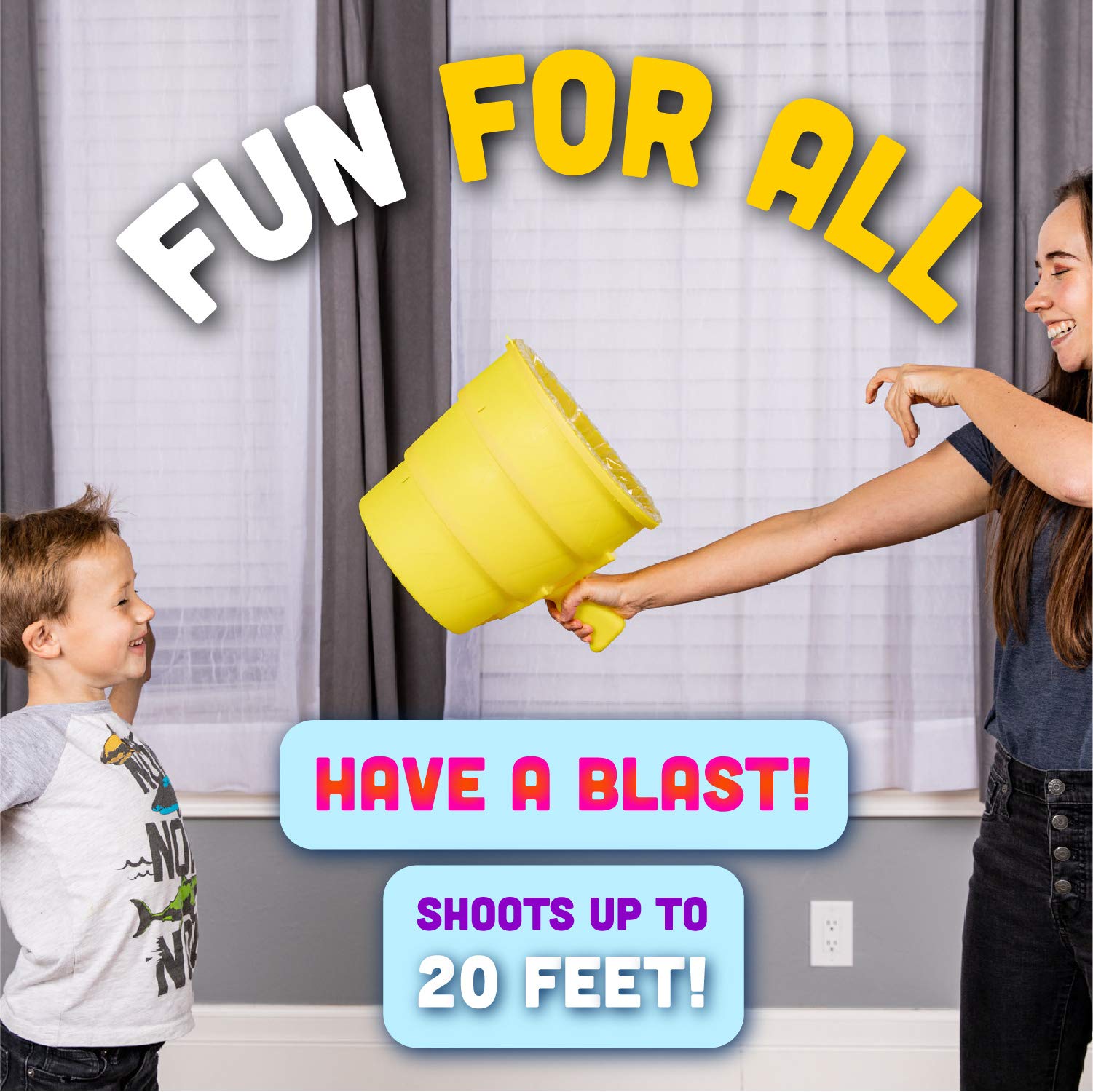 Airzooka Air Blaster Toy - Fun Air Cannon for Kids & Adults (Ages 6+) - Powerful Air Flow for Indoor/Outdoor Play - Great for Parties, Classrooms & Backyard Fun - Black