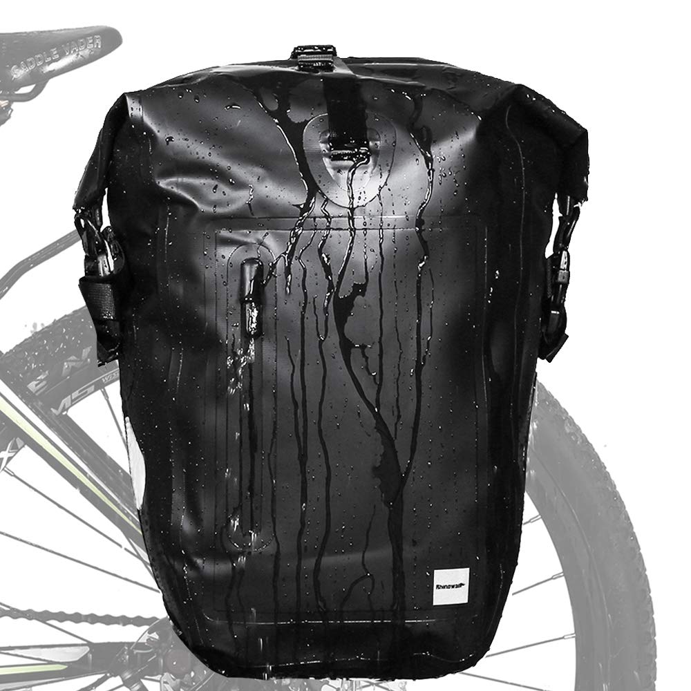 Rhinowalk Waterproof Bike Pannier Bag - Bicycle Cargo Rack Saddle Bag with Shoulder Strap for Laptop & Cycling Gear | Perfect for Commuting, Touring & Outdoor Adventures