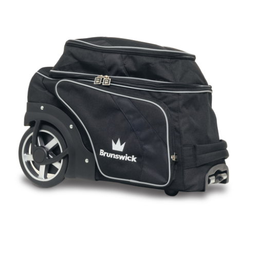 Brunswick Charger 2 Ball Roller Bowling Bag - Black | Durable Bowling Equipment for League & Tournament Play | Perfect for Traveling Bowlers with Wheels & Comfortable Handle