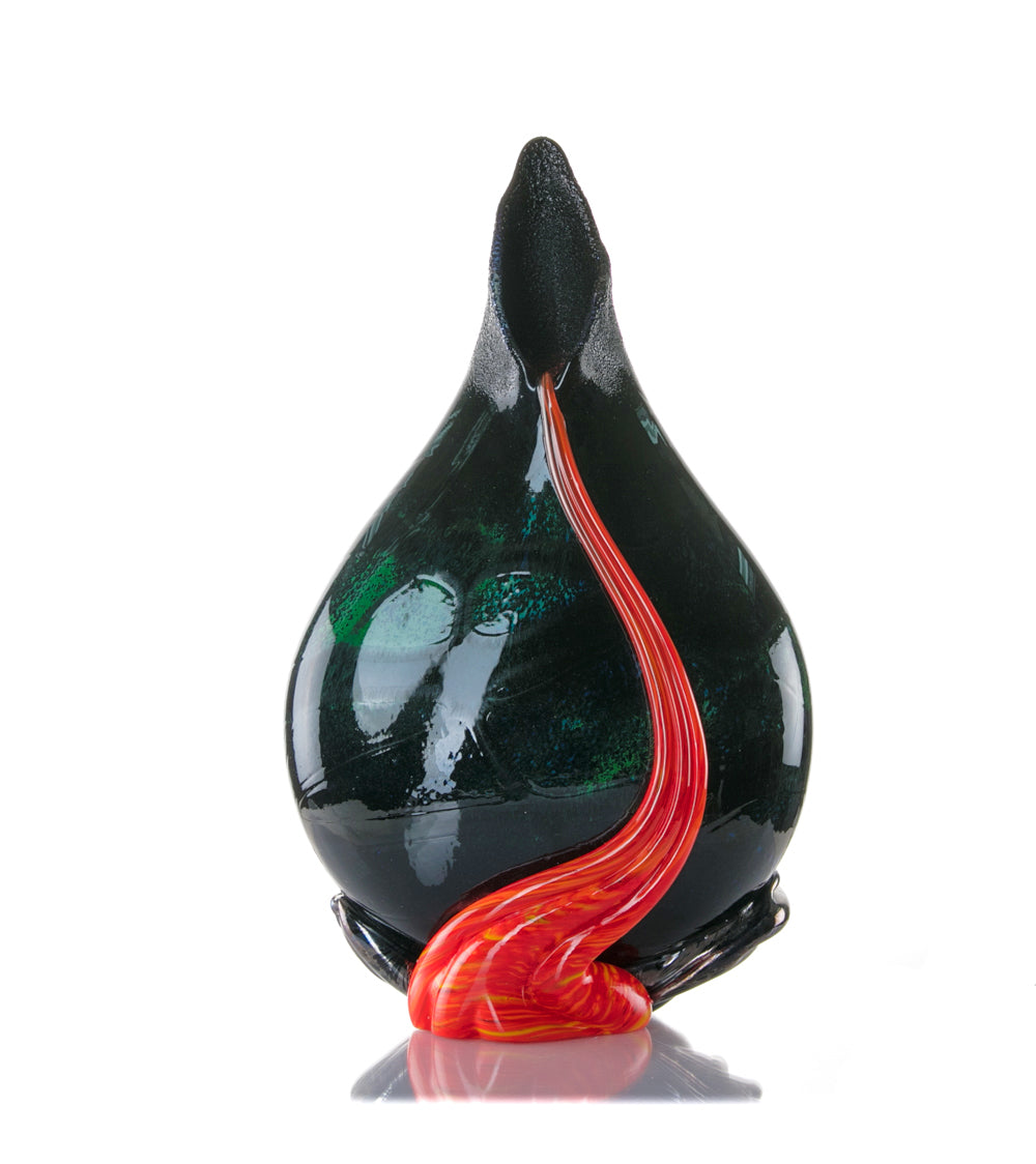 Daniel Moe Black Lava Trail 2 Glass Vessel - Modern Home Decor for Living Room, Office & Wedding Centerpieces