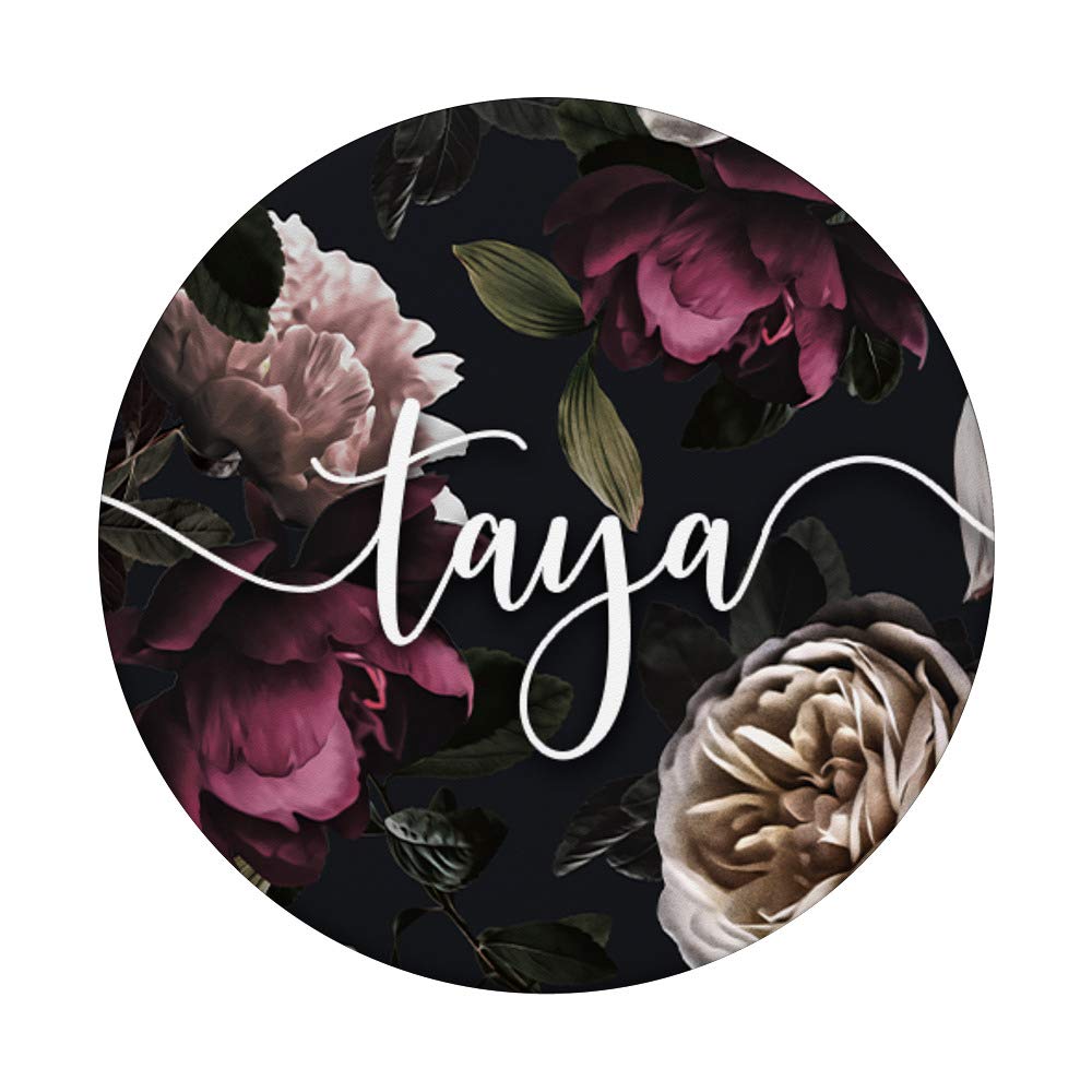 Elegant Floral Rose & Peony Personalized Name PopSockets PopGrip - Swappable Phone Grip for iPhone, Samsung & Tablets | Perfect Gift for Women, Birthday & Mother's Day | Stylish Phone Accessory for Daily Use & Travel